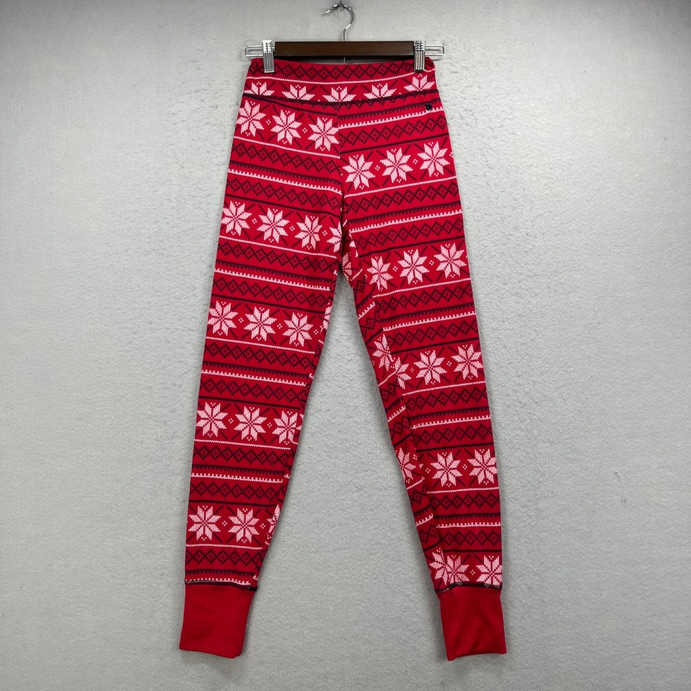 Lucky Brand Pajama Pants Womens S Red Fair Isle Snowflake Festive Lounge Holiday